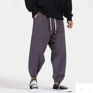 NEW KIDORIMAN Kireina Men XS Slight Crop Cotton Waistband Mid Rise Joggers